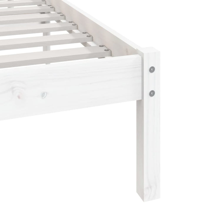 sengeramme 200x200 cm massivt fyrretræ hvid