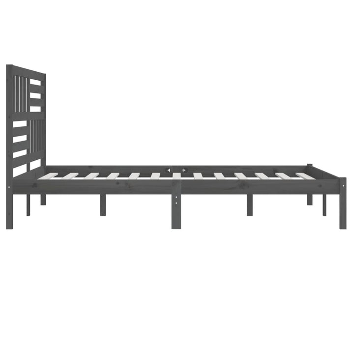 sengeramme 200x200 cm massivt fyrretræ grå