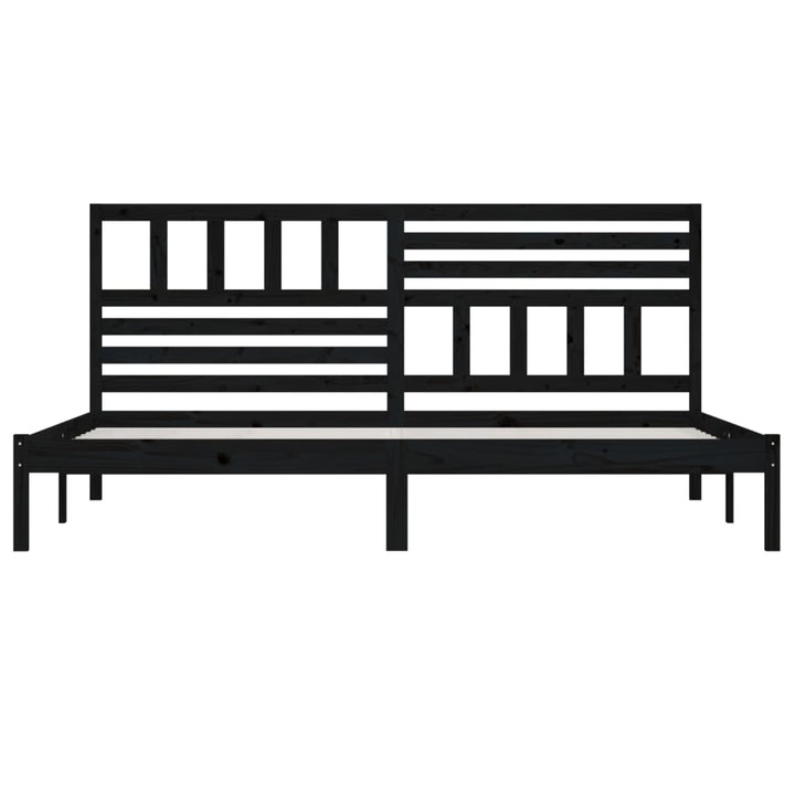 sengeramme 200x200 cm massivt fyrretræ sort