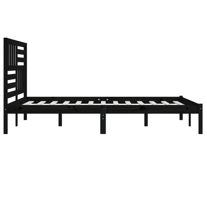sengeramme 200x200 cm massivt fyrretræ sort
