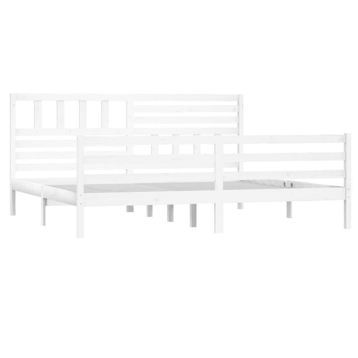 sengeramme 200x200 cm massivt træ hvid