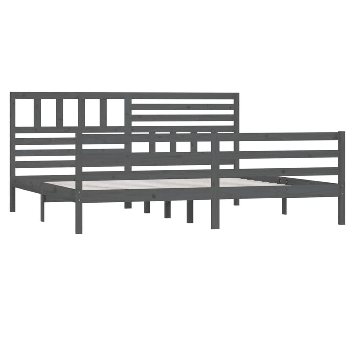 sengeramme 200x200 cm massivt træ grå