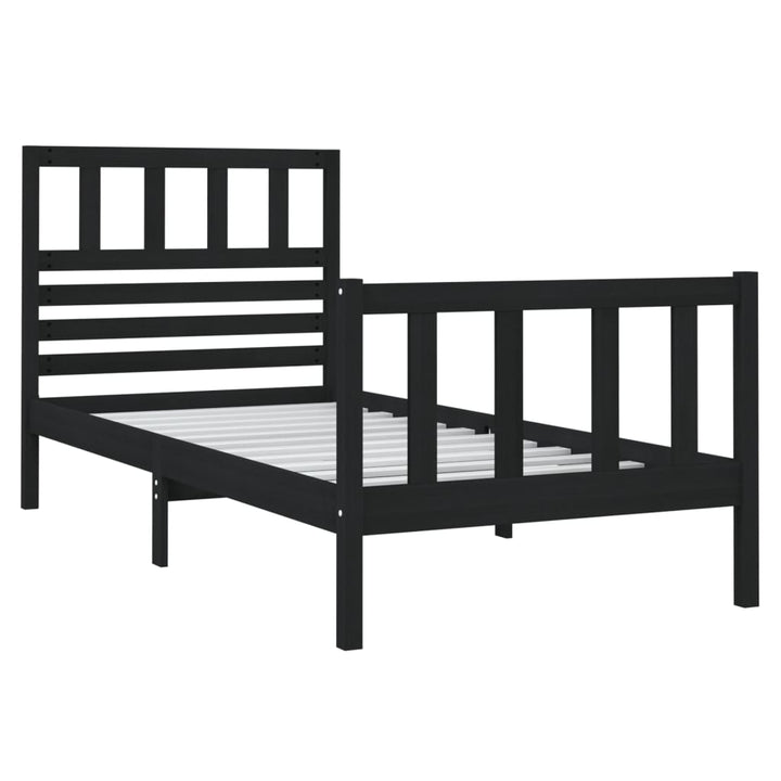sengeramme 75x190 cm Small Single massivt træ sort