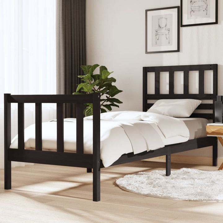 sengeramme 75x190 cm Small Single massivt træ sort