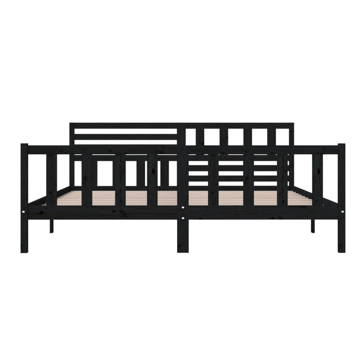 sengeramme 200x200 cm massivt træ sort