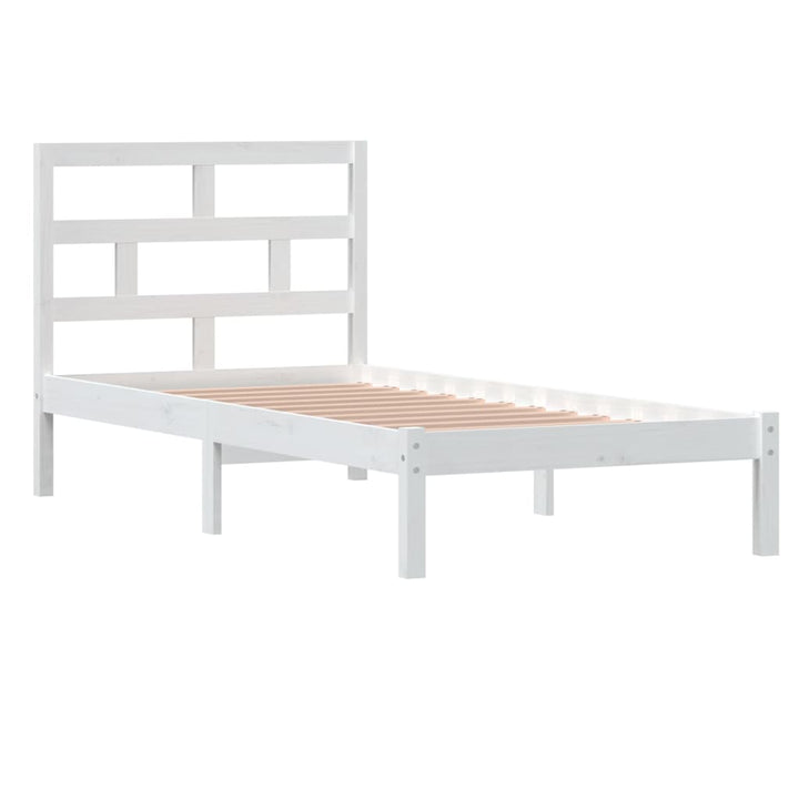 sengeramme 90x190 cm Single massivt træ hvid