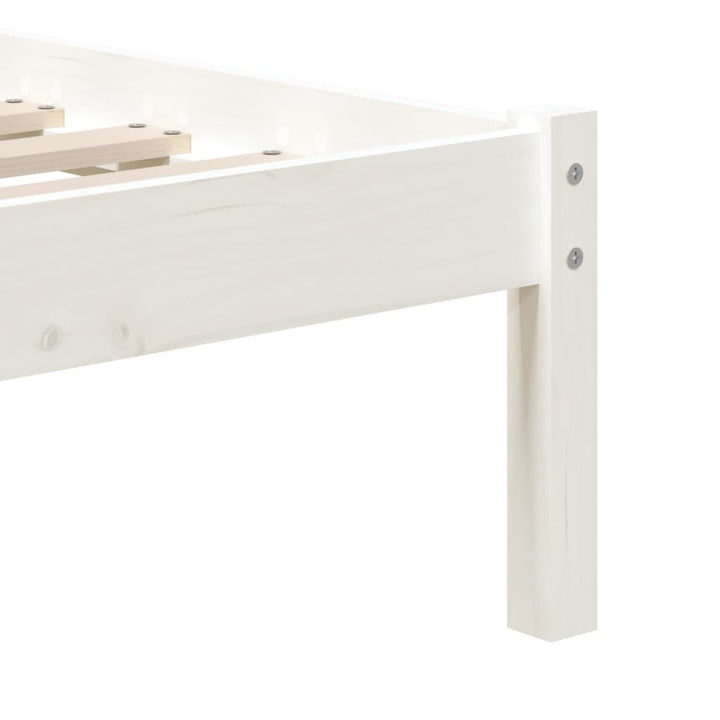 sengeramme 90x190 cm Single massivt træ hvid