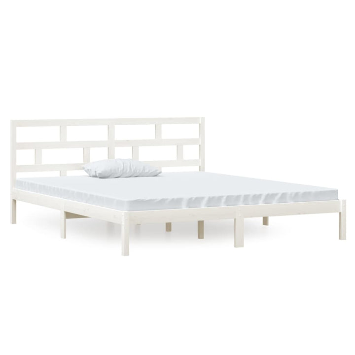 sengeramme 135x190 cm dobbelt massivt træ hvid