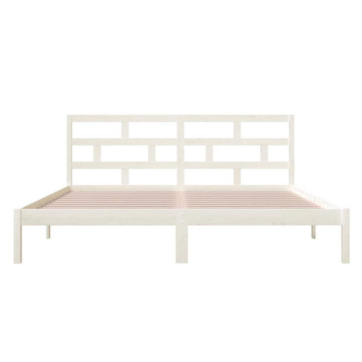 sengeramme 135x190 cm dobbelt massivt træ hvid