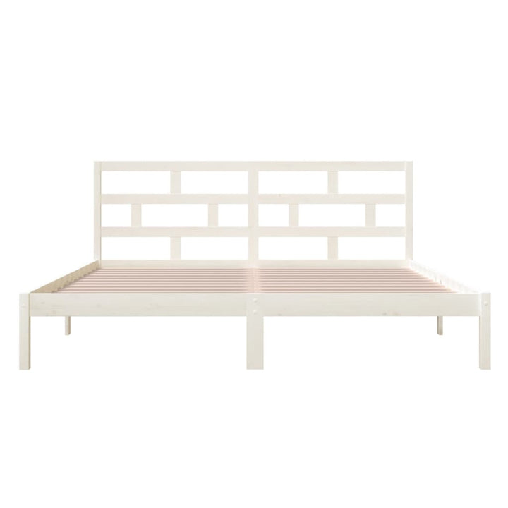 sengeramme 140x190 cm massivt fyrretræ hvid