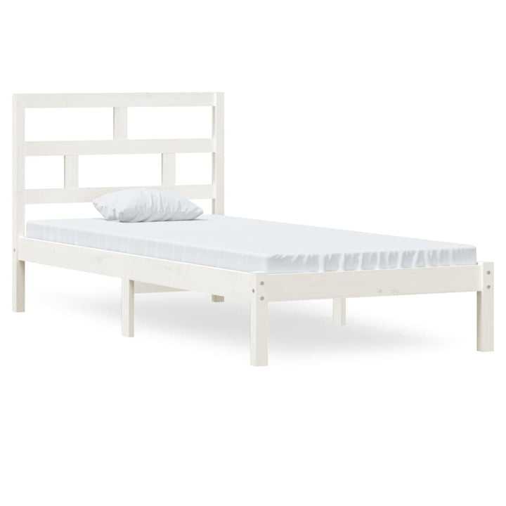 sengeramme 90x200 cm massivt fyrretræ hvid