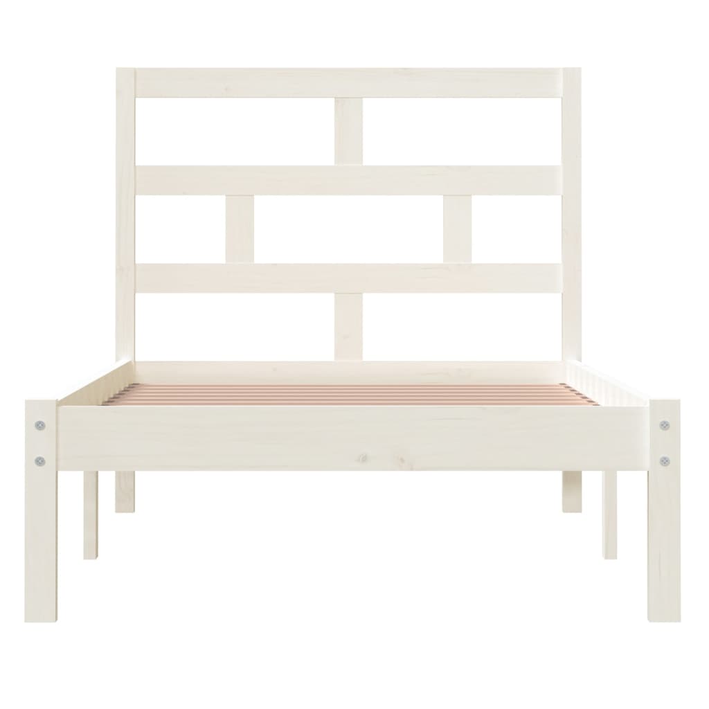 sengeramme 90x200 cm massivt fyrretræ hvid