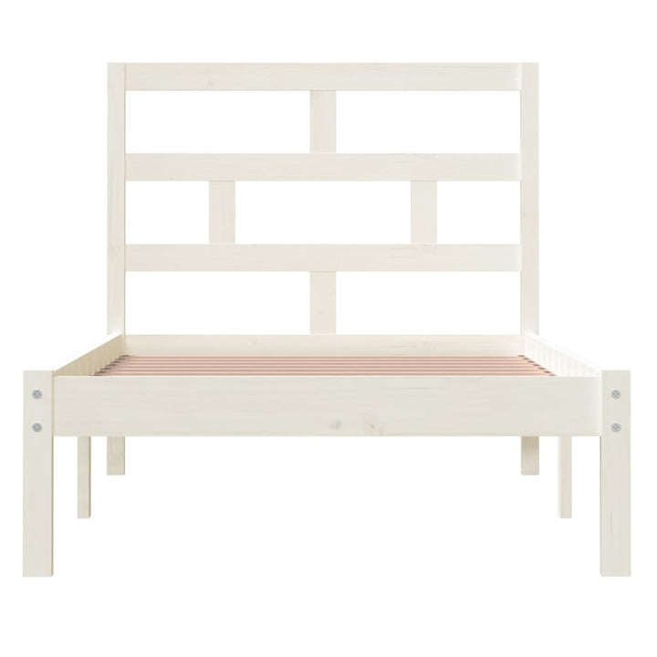 sengeramme 90x200 cm massivt fyrretræ hvid
