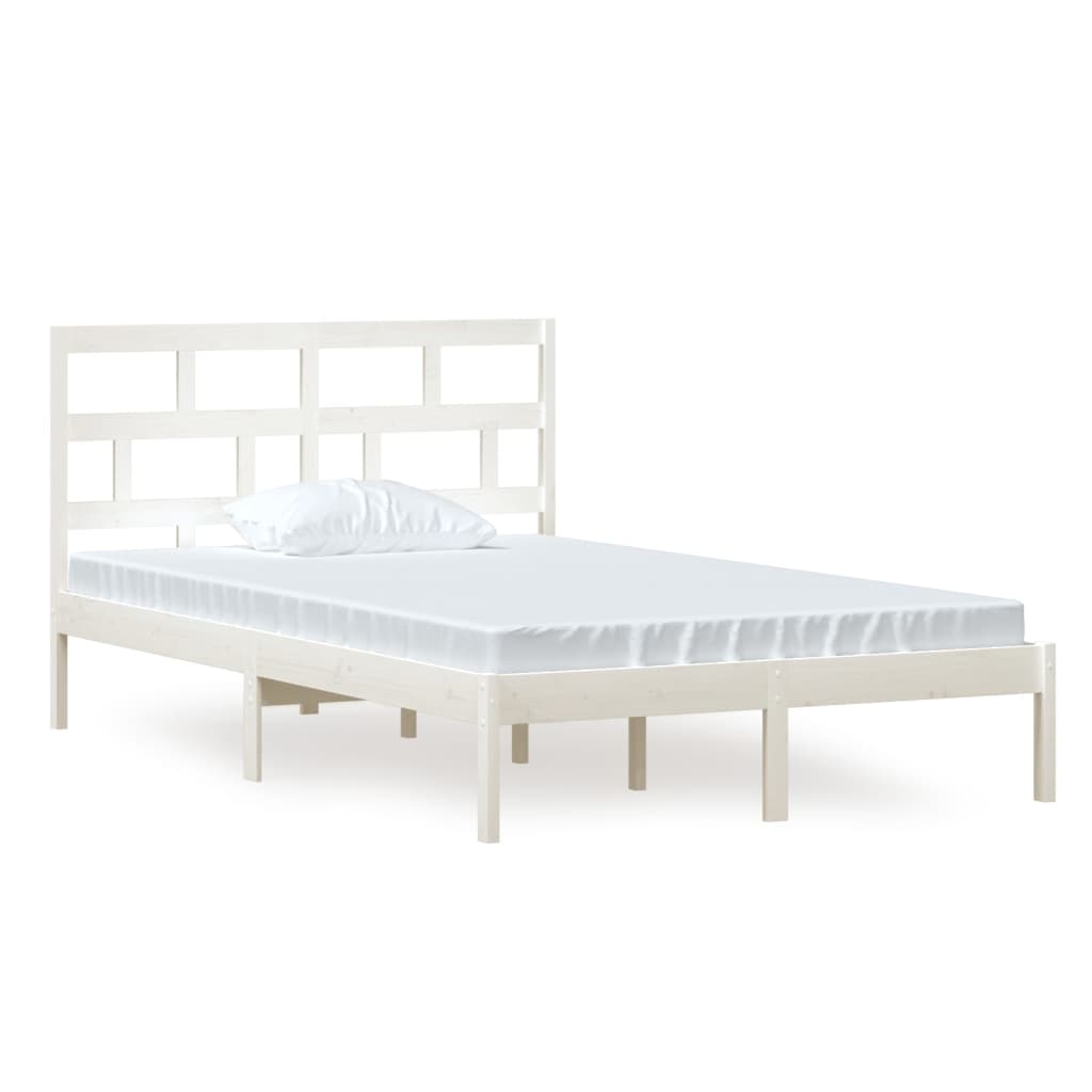 sengeramme 120x200 cm massivt fyrretræ hvid