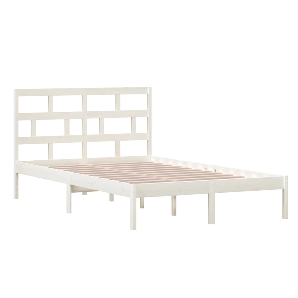 sengeramme 120x200 cm massivt fyrretræ hvid