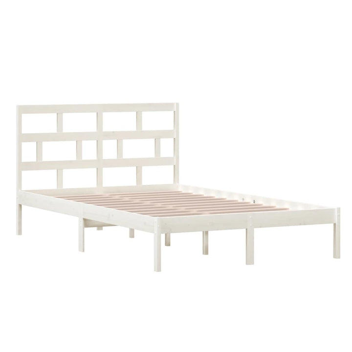 sengeramme 120x200 cm massivt fyrretræ hvid