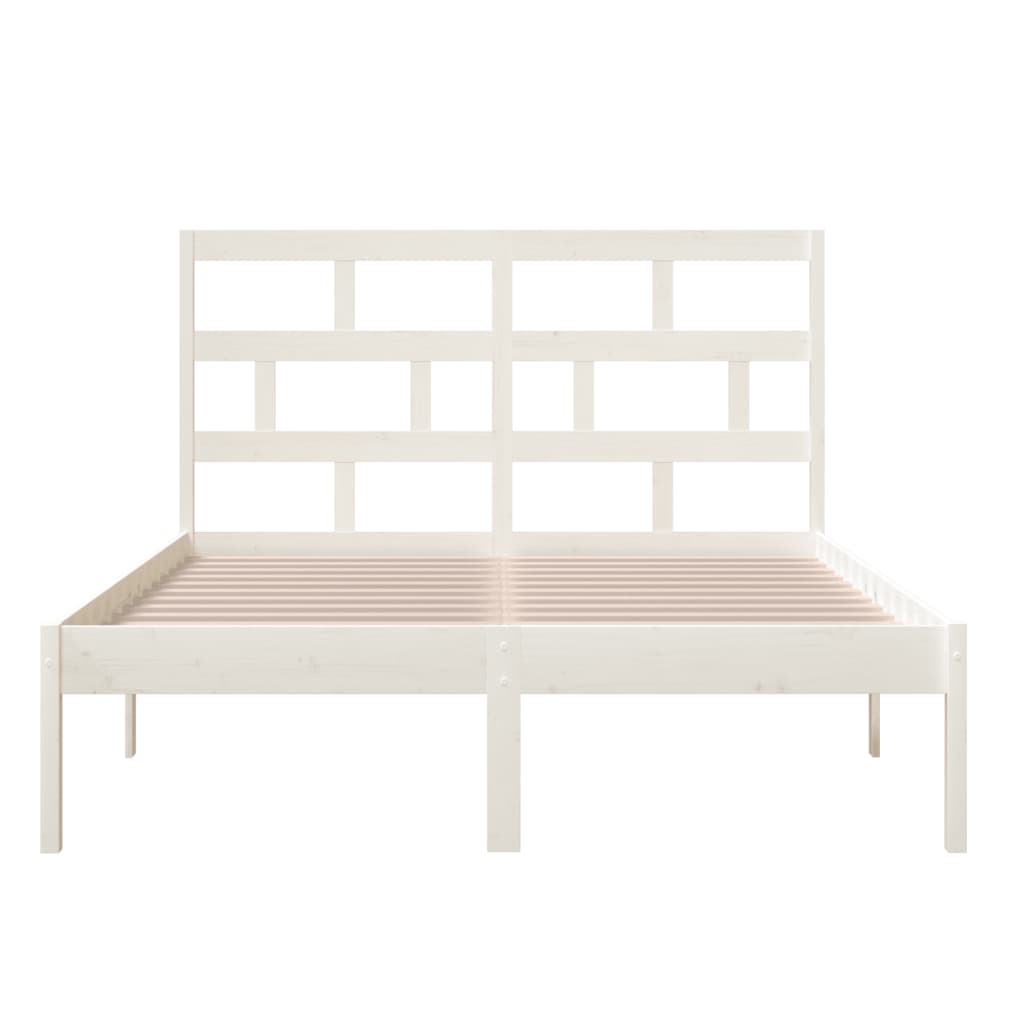 sengeramme 120x200 cm massivt fyrretræ hvid