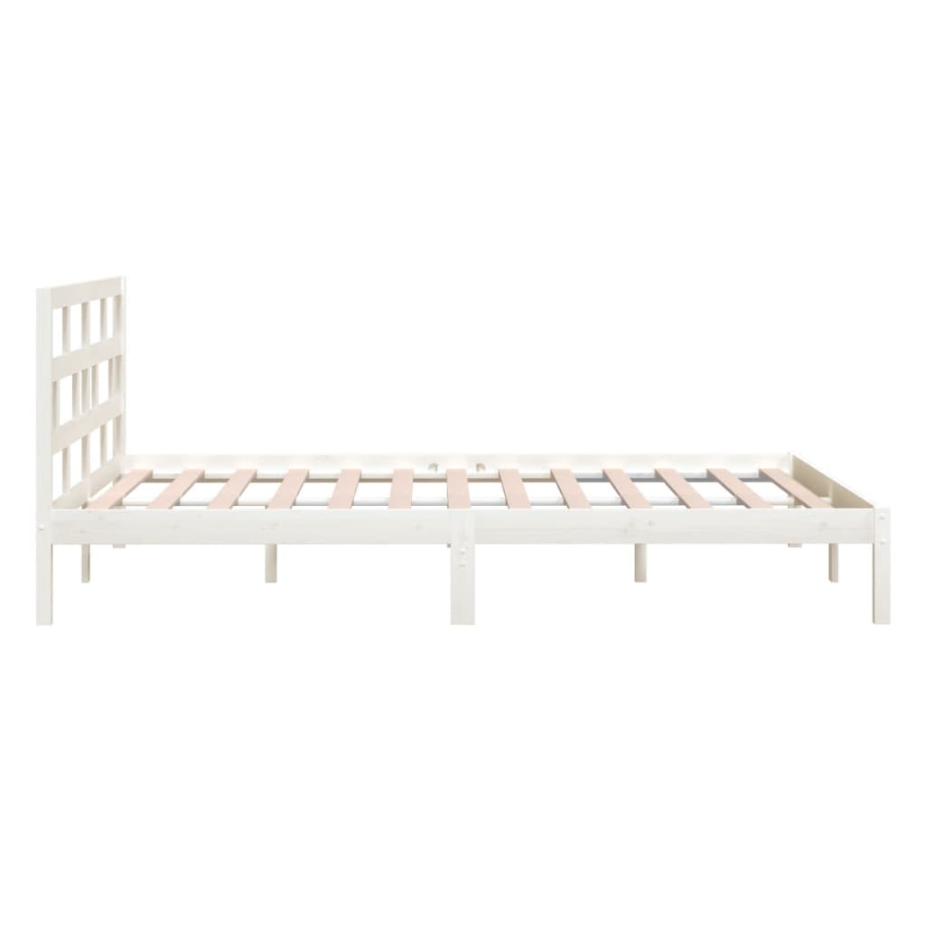 sengeramme 120x200 cm massivt fyrretræ hvid