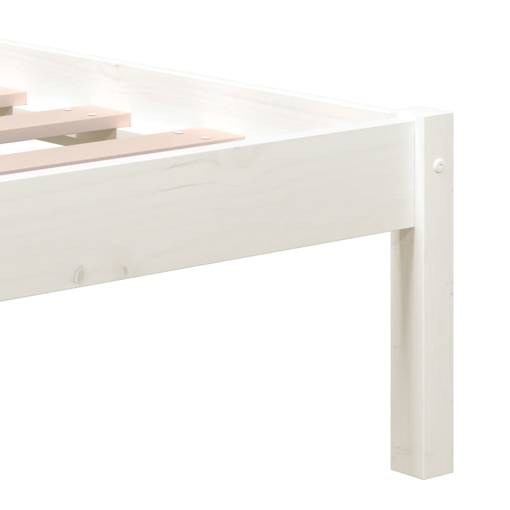 sengeramme 120x200 cm massivt fyrretræ hvid