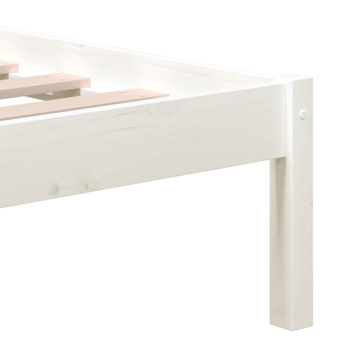 sengeramme 120x200 cm massivt fyrretræ hvid