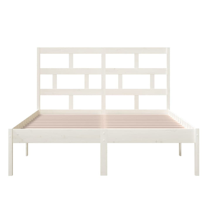 sengeramme 140x200 cm massivt fyrretræ hvid