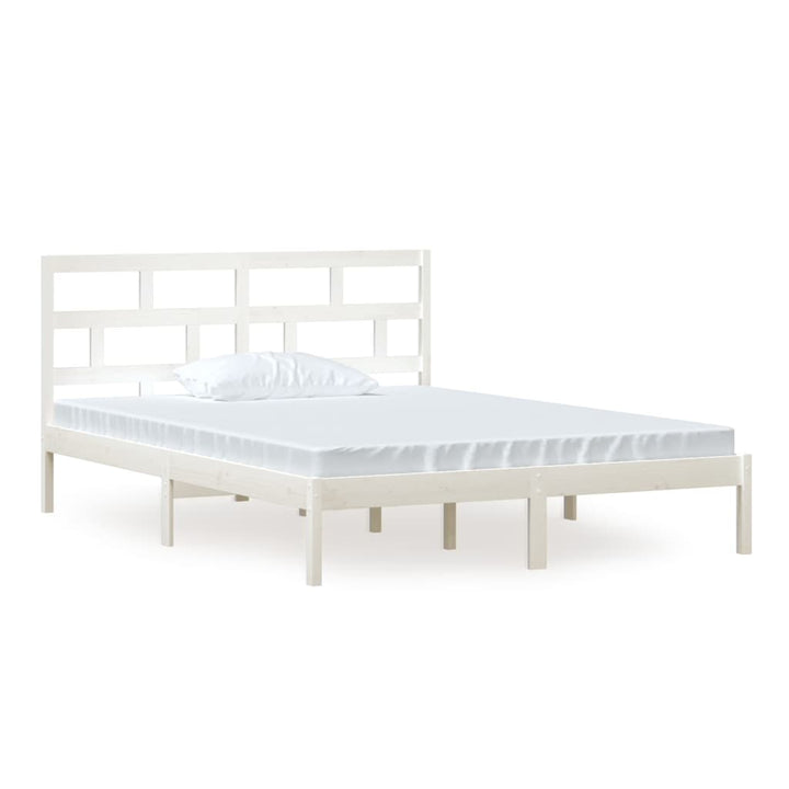 sengeramme 150x200 cm King Size massivt træ hvid