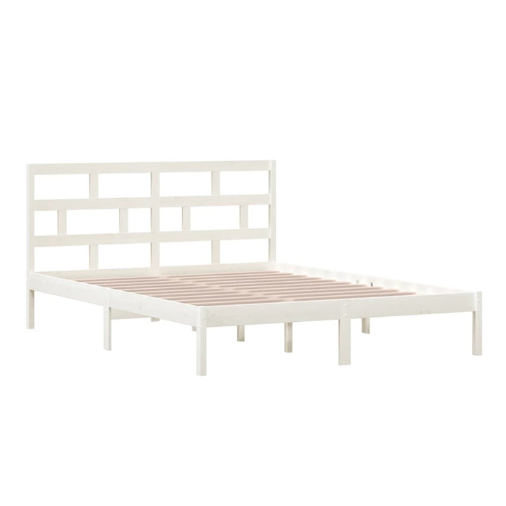 sengeramme 150x200 cm King Size massivt træ hvid