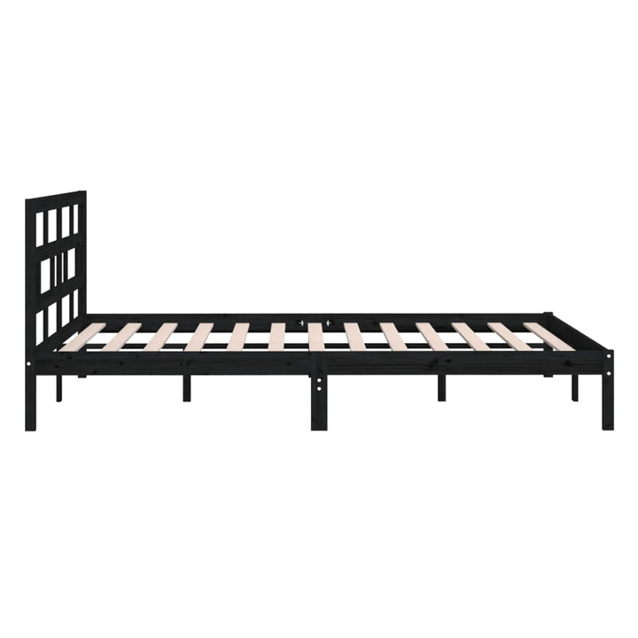 sengeramme 150x200 cm King Size massivt træ sort