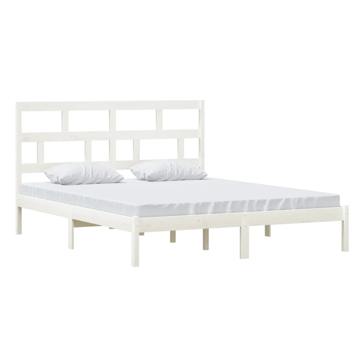sengeramme 160x200 cm King Size massivt træ hvid