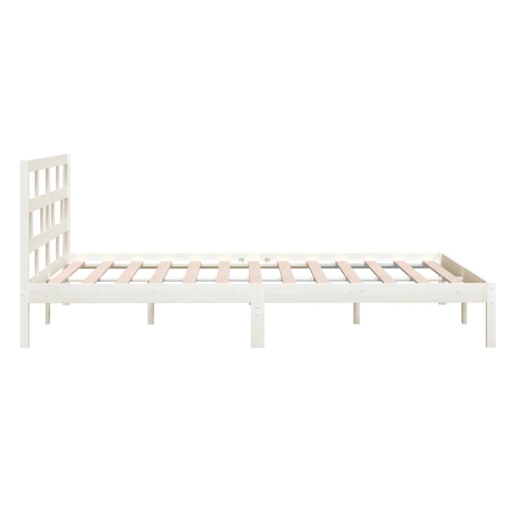 sengeramme 160x200 cm King Size massivt træ hvid