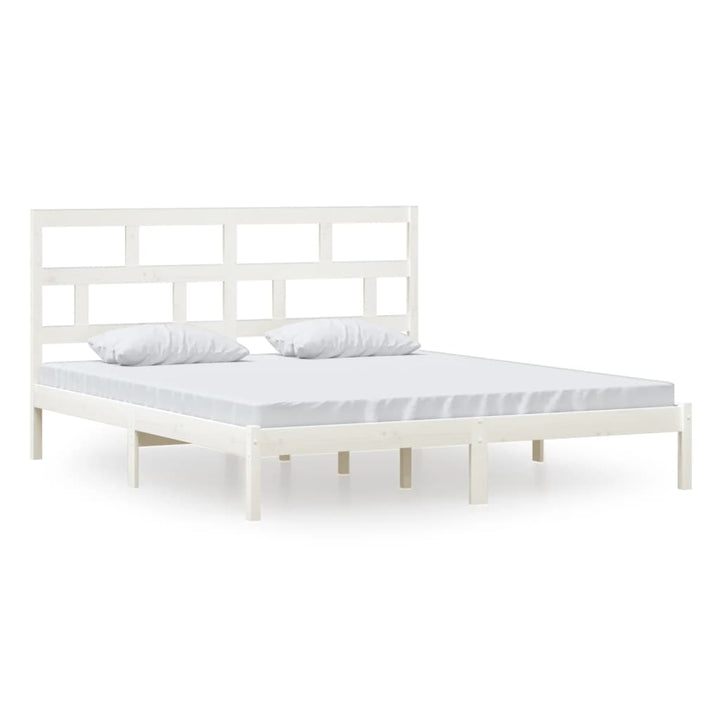 sengeramme 180x200 cm Super King massivt træ hvid