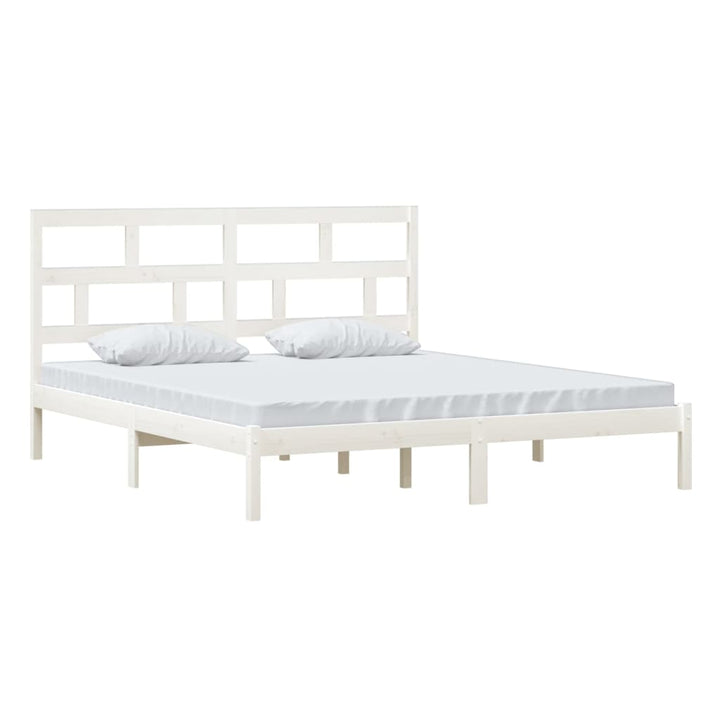 sengeramme 180x200 cm Super King massivt træ hvid