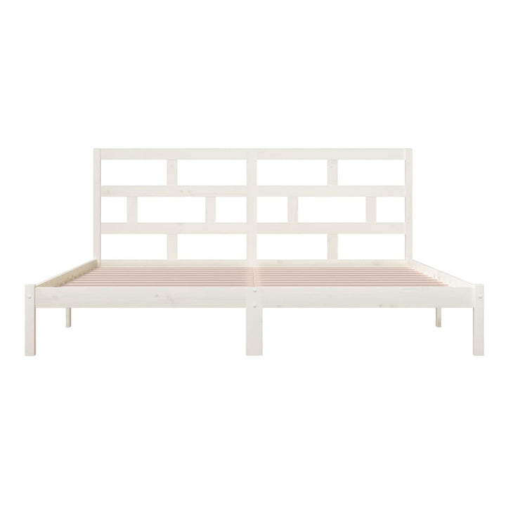 sengeramme 200x200 cm massivt fyrretræ hvid