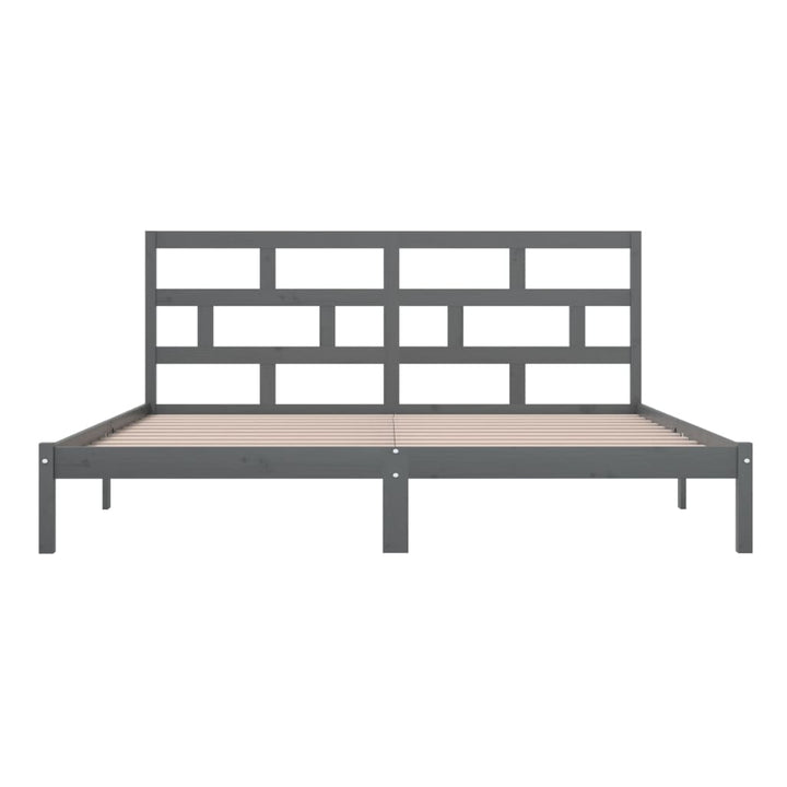 sengeramme 200x200 cm massivt fyrretræ grå