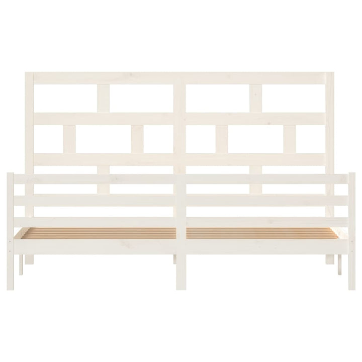 sengeramme 200x200 cm massivt fyrretræ hvid