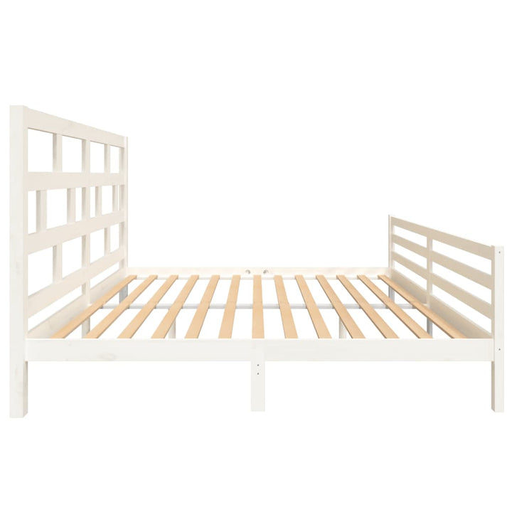 sengeramme 200x200 cm massivt fyrretræ hvid