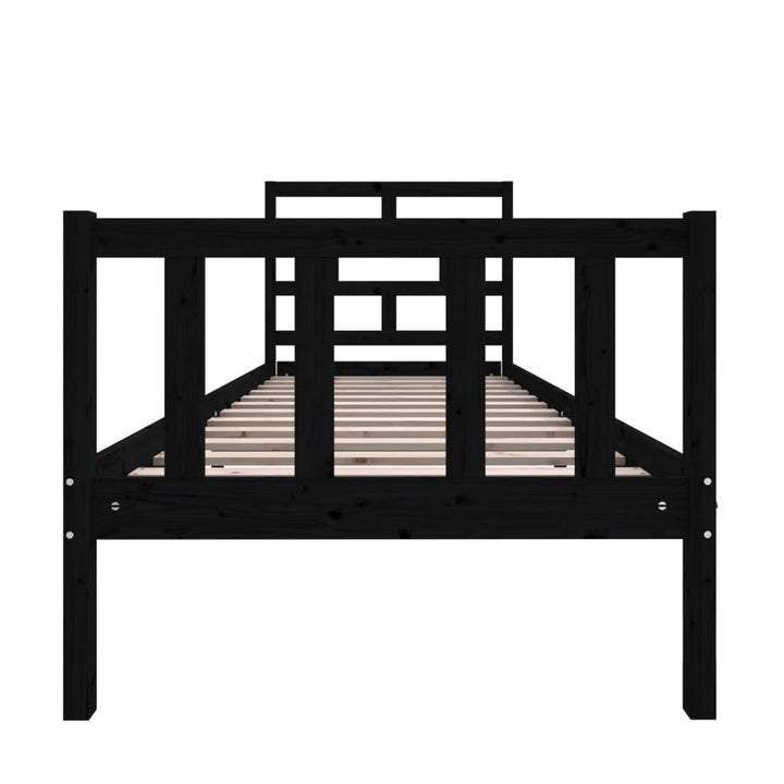 sengeramme 75x190 cm Small Single massivt fyrretræ sort