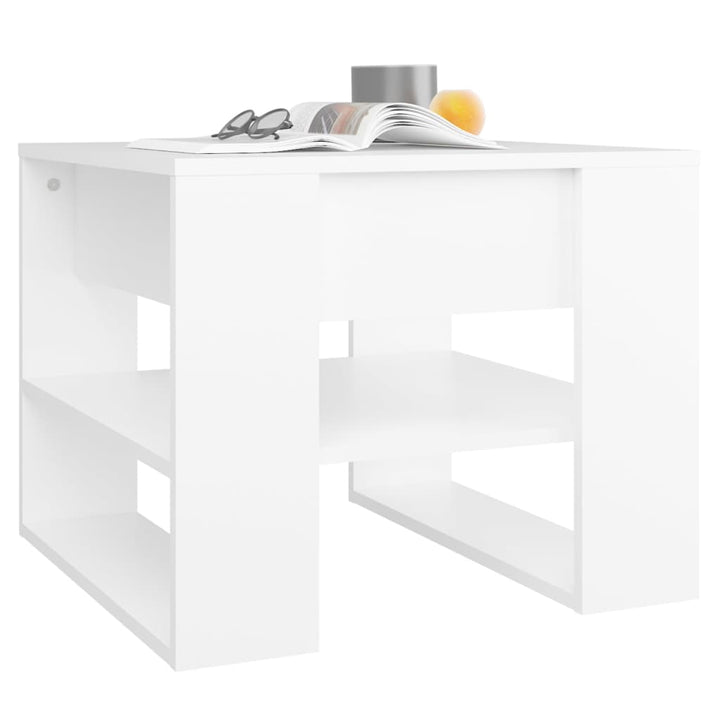 sofabord 55,5x55x45 cm konstrueret træ hvid