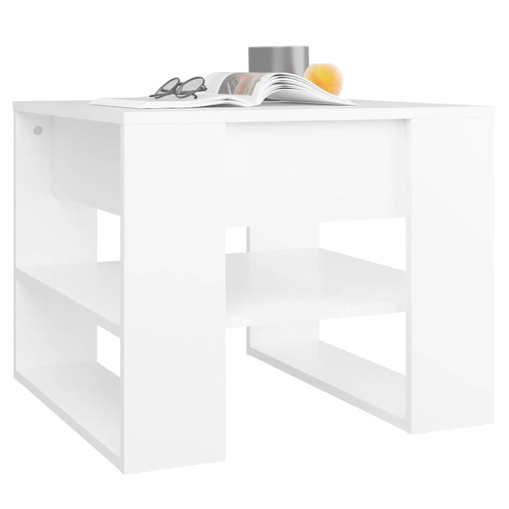 sofabord 55,5x55x45 cm konstrueret træ hvid