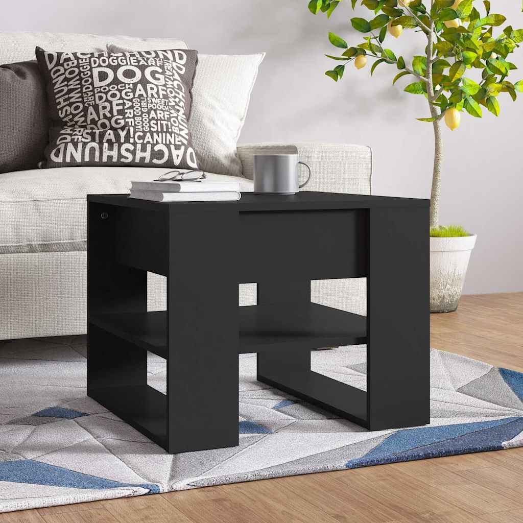 sofabord 55,5x55x45 cm konstrueret træ sort