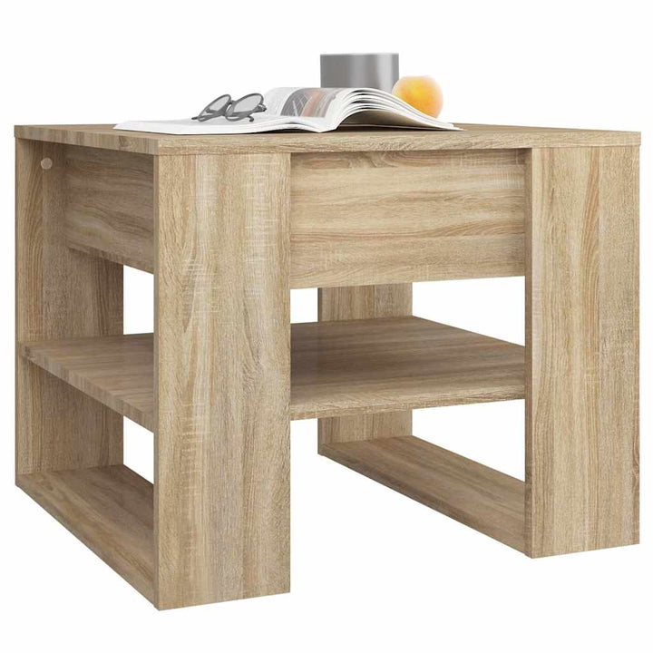 sofabord 55,5x55x45 cm konstrueret træ sonoma-eg