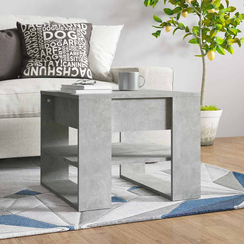sofabord 55,5x55x45 cm konstrueret træ betongrå