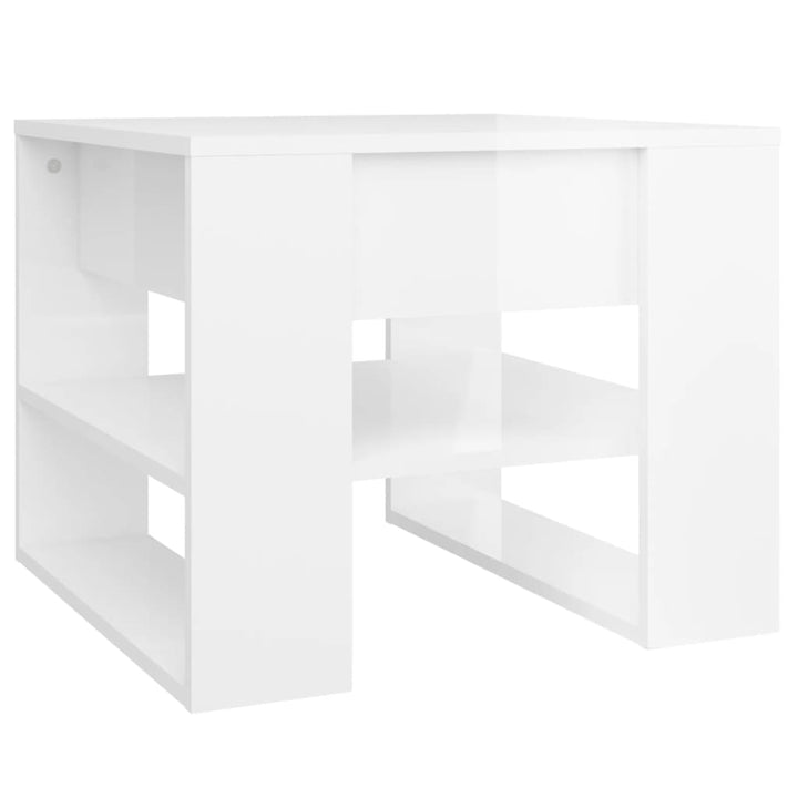 sofabord 55,5x55x45 cm konstrueret træ hvid højglans