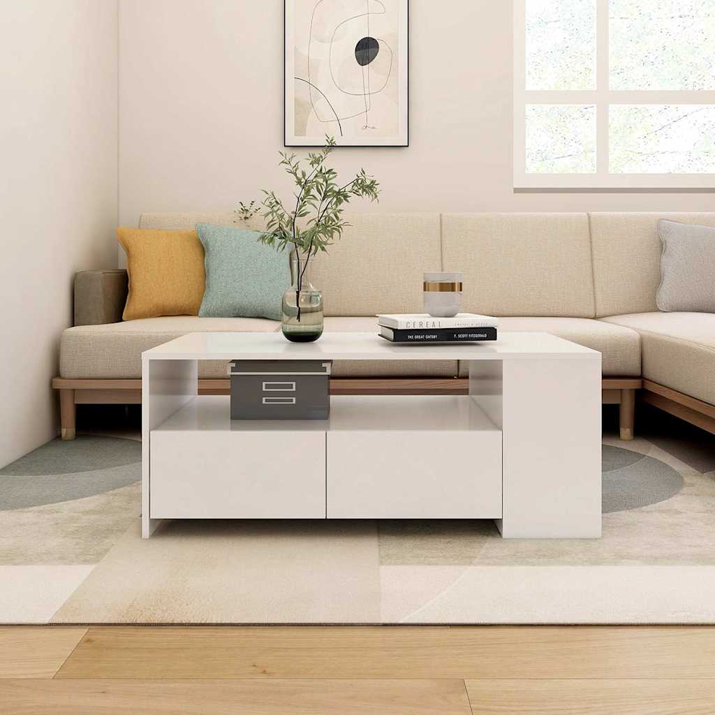 sofabord 102x55x42 cm konstrueret træ hvid