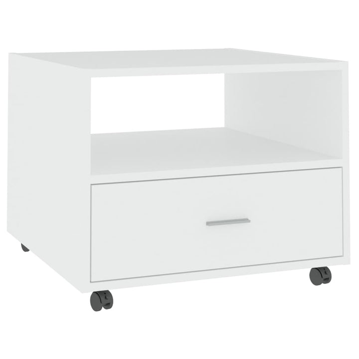 sofabord 55x55x40 cm konstrueret træ hvid