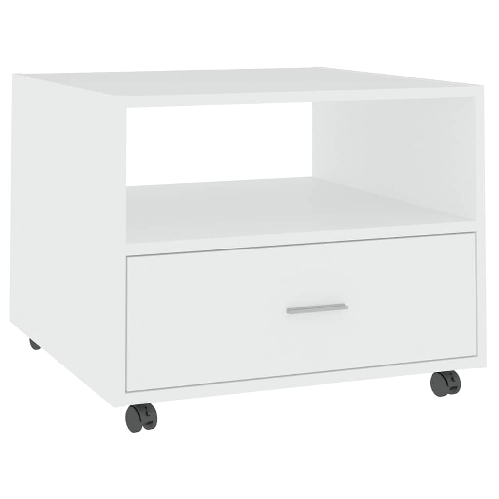 sofabord 55x55x40 cm konstrueret træ hvid