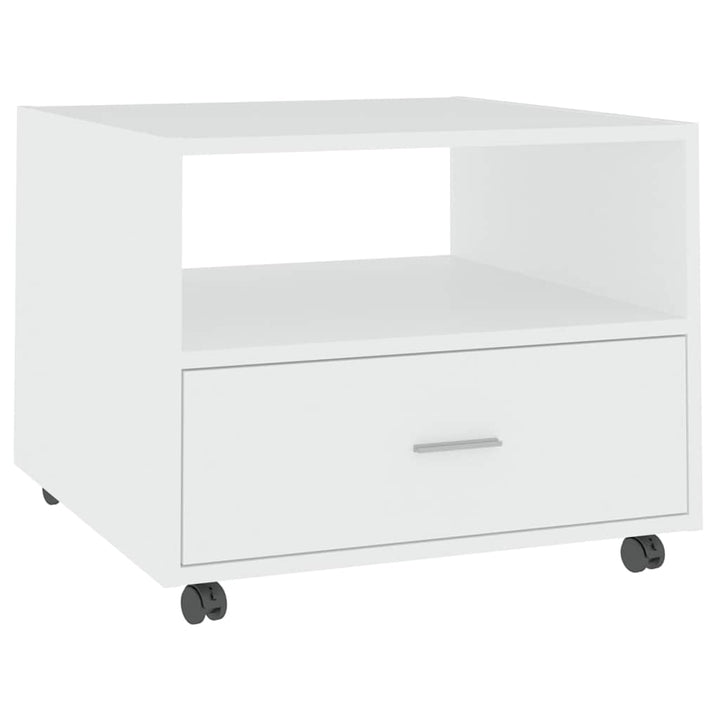 sofabord 55x55x40 cm konstrueret træ hvid