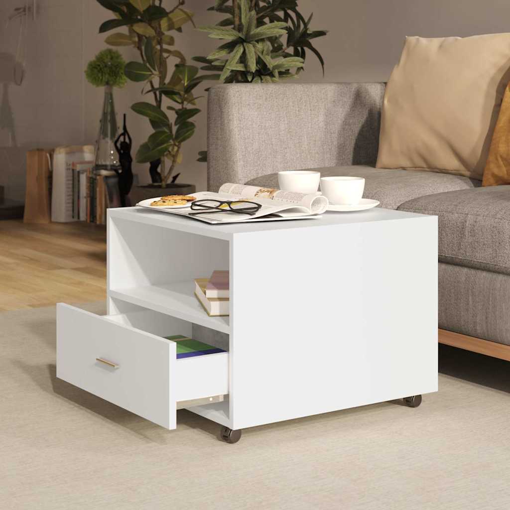 sofabord 55x55x40 cm konstrueret træ hvid