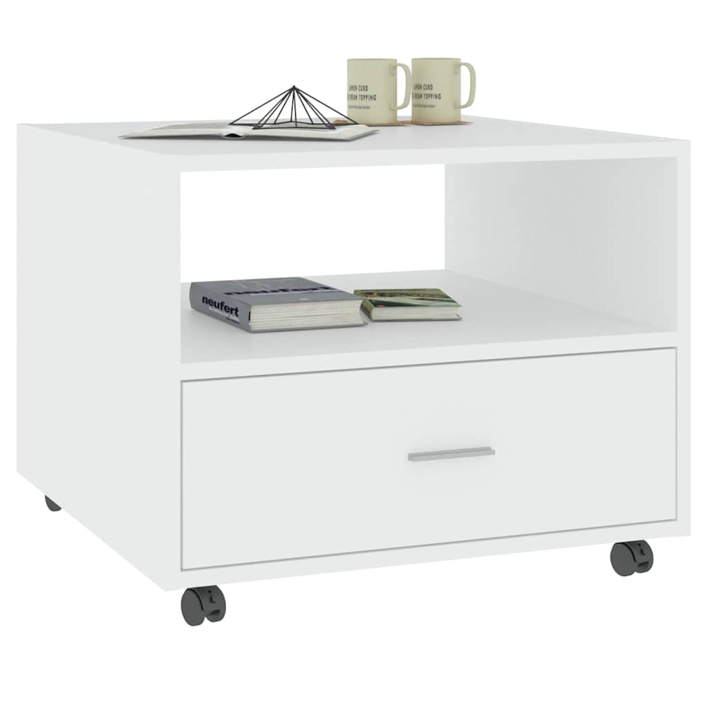 sofabord 55x55x40 cm konstrueret træ hvid