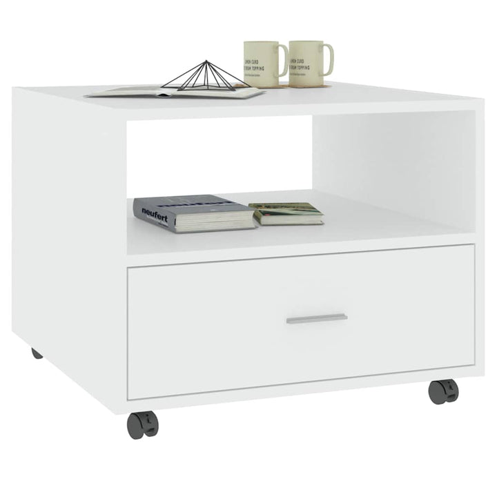 sofabord 55x55x40 cm konstrueret træ hvid